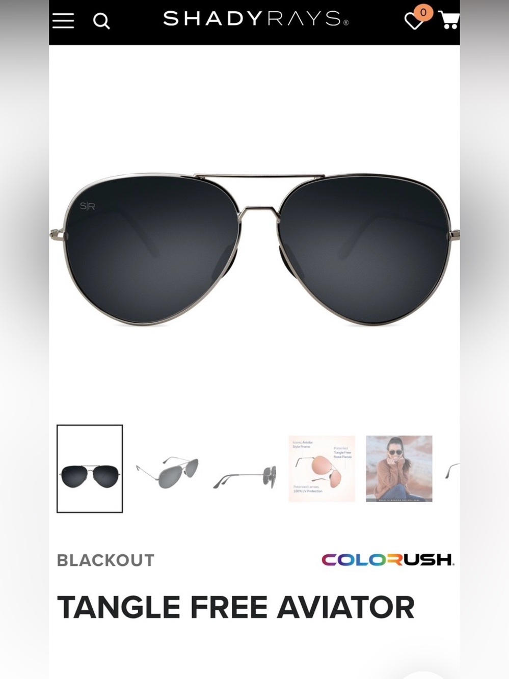 Shady Rays Classic Aviators (Tangle Free)